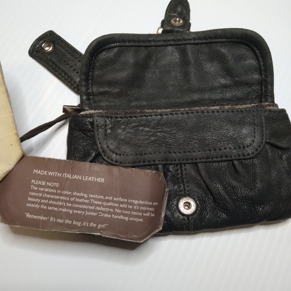 Vintage Junior Drake Purse Wallet Pin Up Girls black leather - Picture 3 of 9